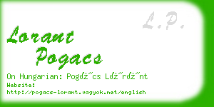 lorant pogacs business card